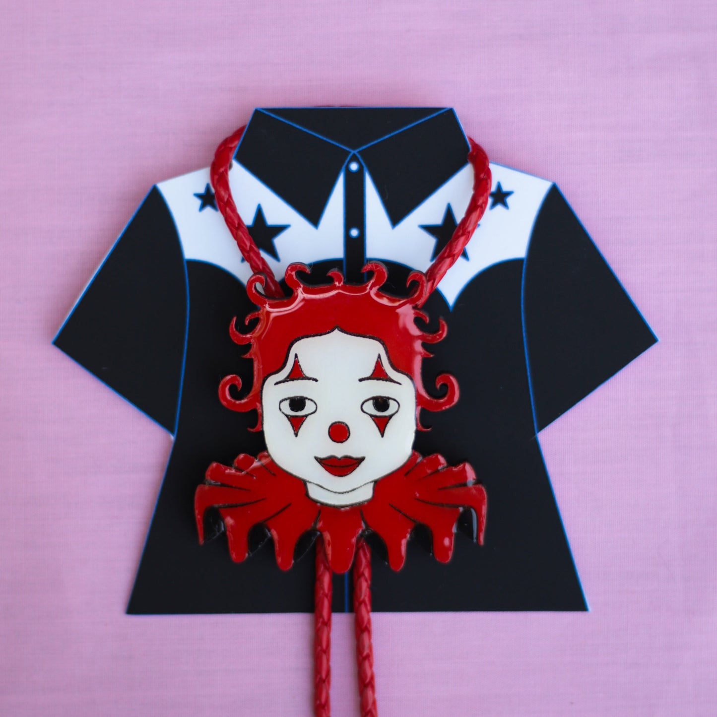 Red Clown Bolo Tie