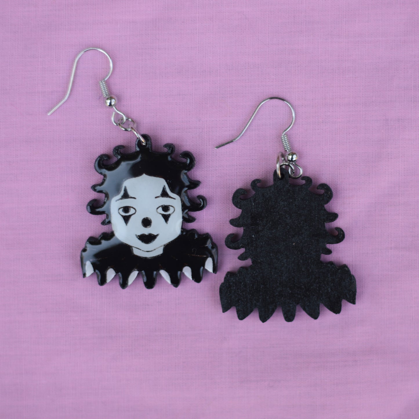 Black and White Clown Earrings