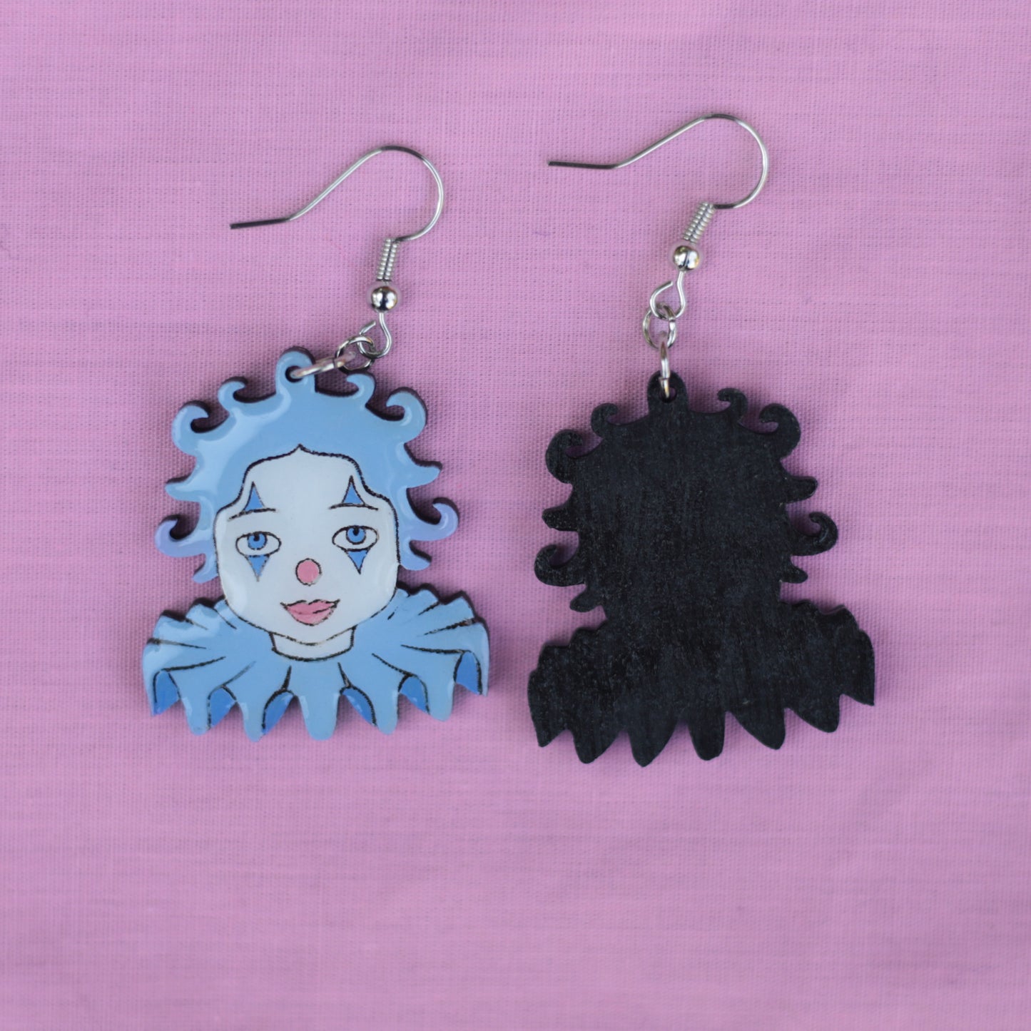 Blue Clown Earrings
