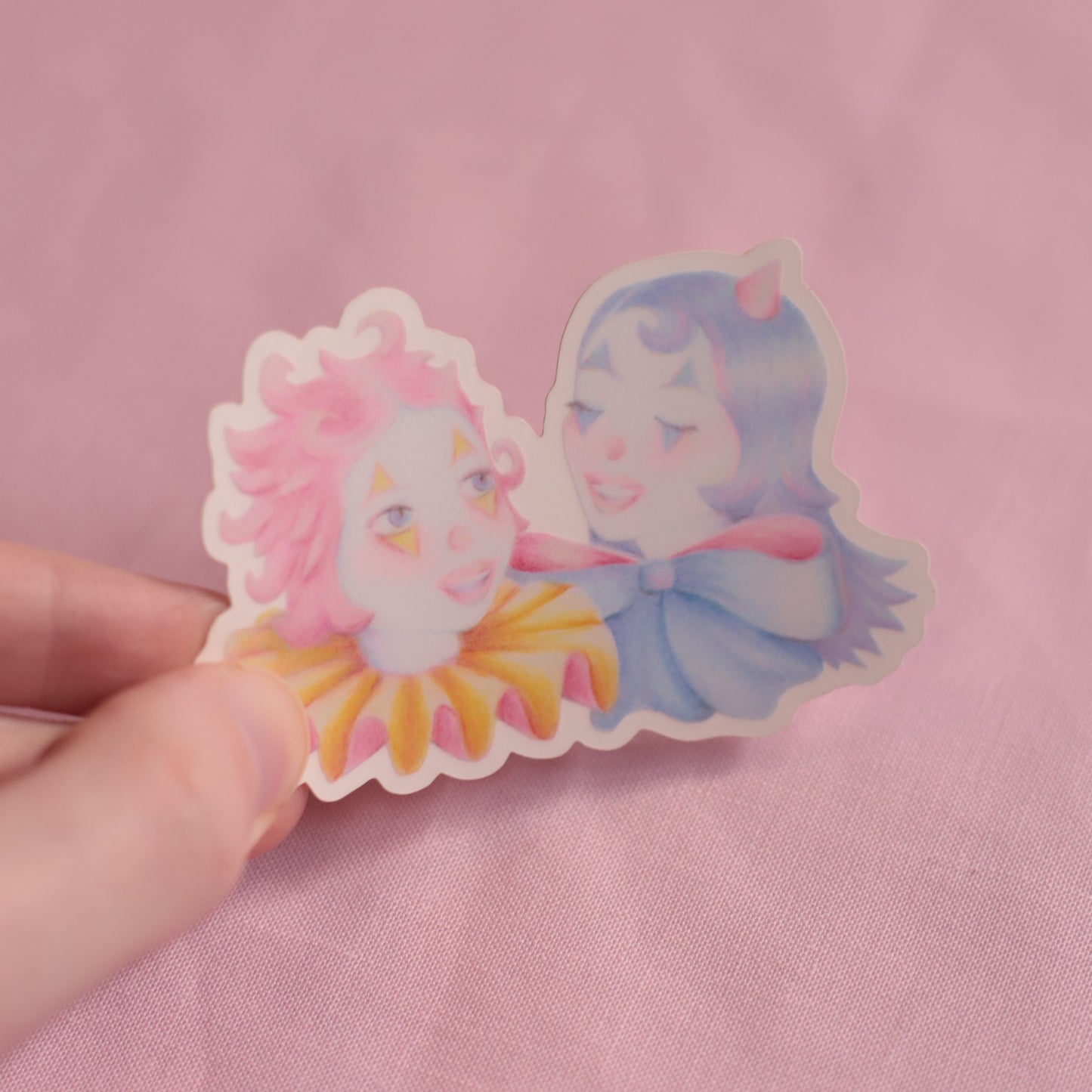 Laughing Clown Friends Sticker