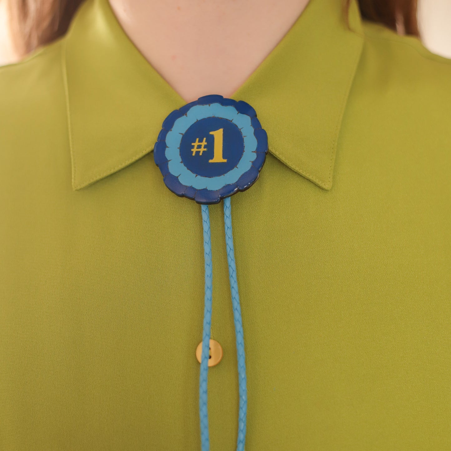Dark Blue Prize Ribbon Bolo Tie