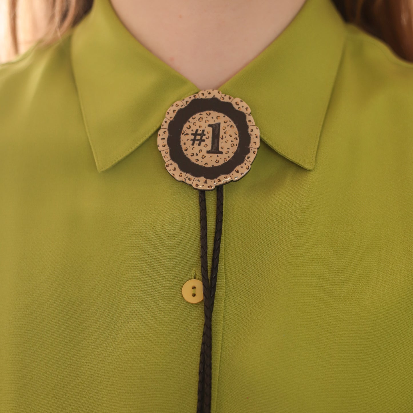 Leopard Print Prize Ribbon Bolo Tie