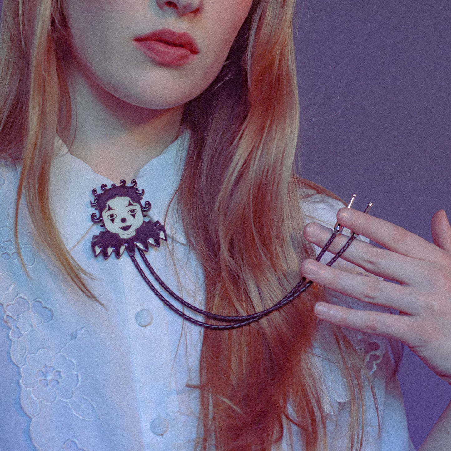Black and White Clown Bolo Tie