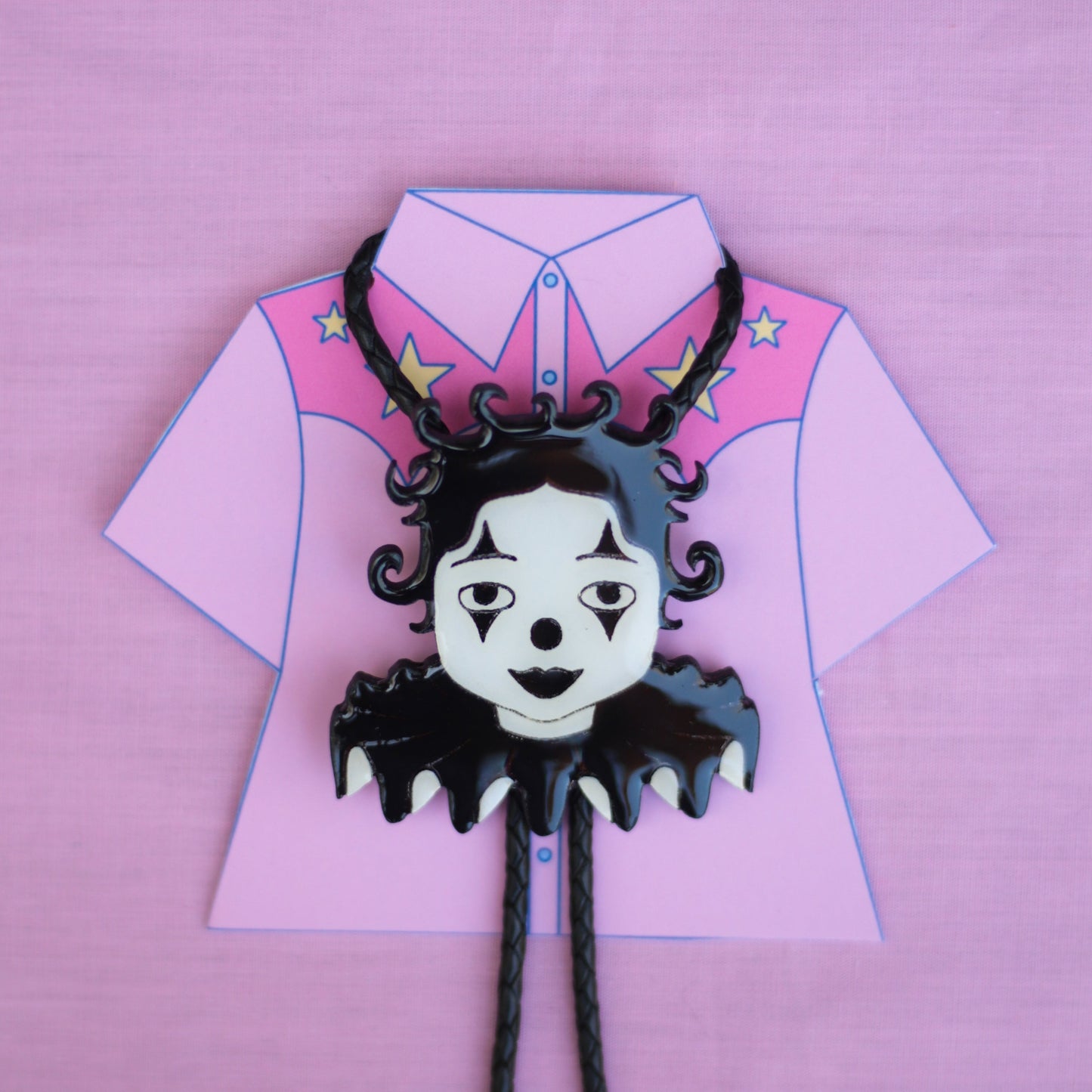 Black and White Clown Bolo Tie