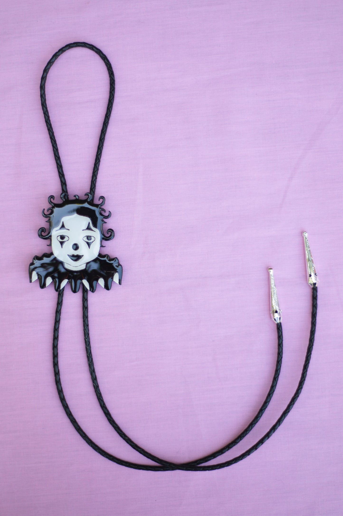Black and White Clown Bolo Tie