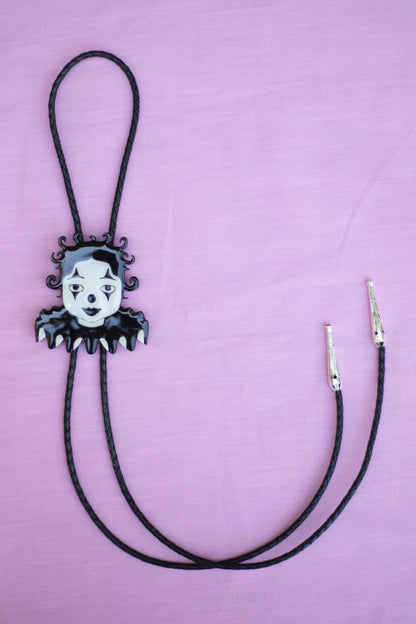 Black and White Clown Bolo Tie