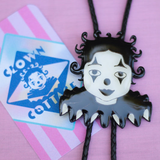 Black and White Clown Bolo Tie