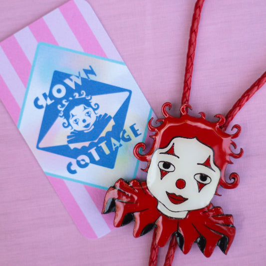 Red Clown Bolo Tie
