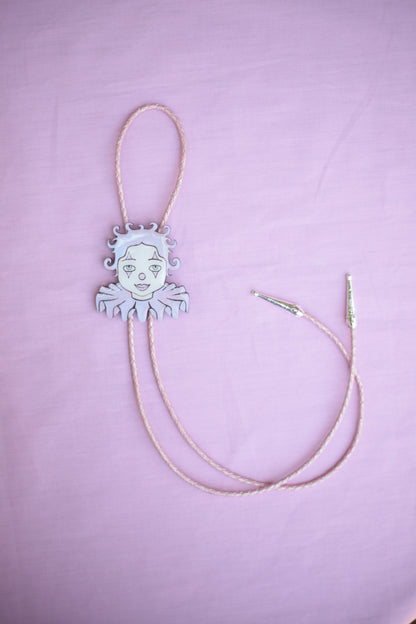 Pearlescent Pink Clown Bolo Tie