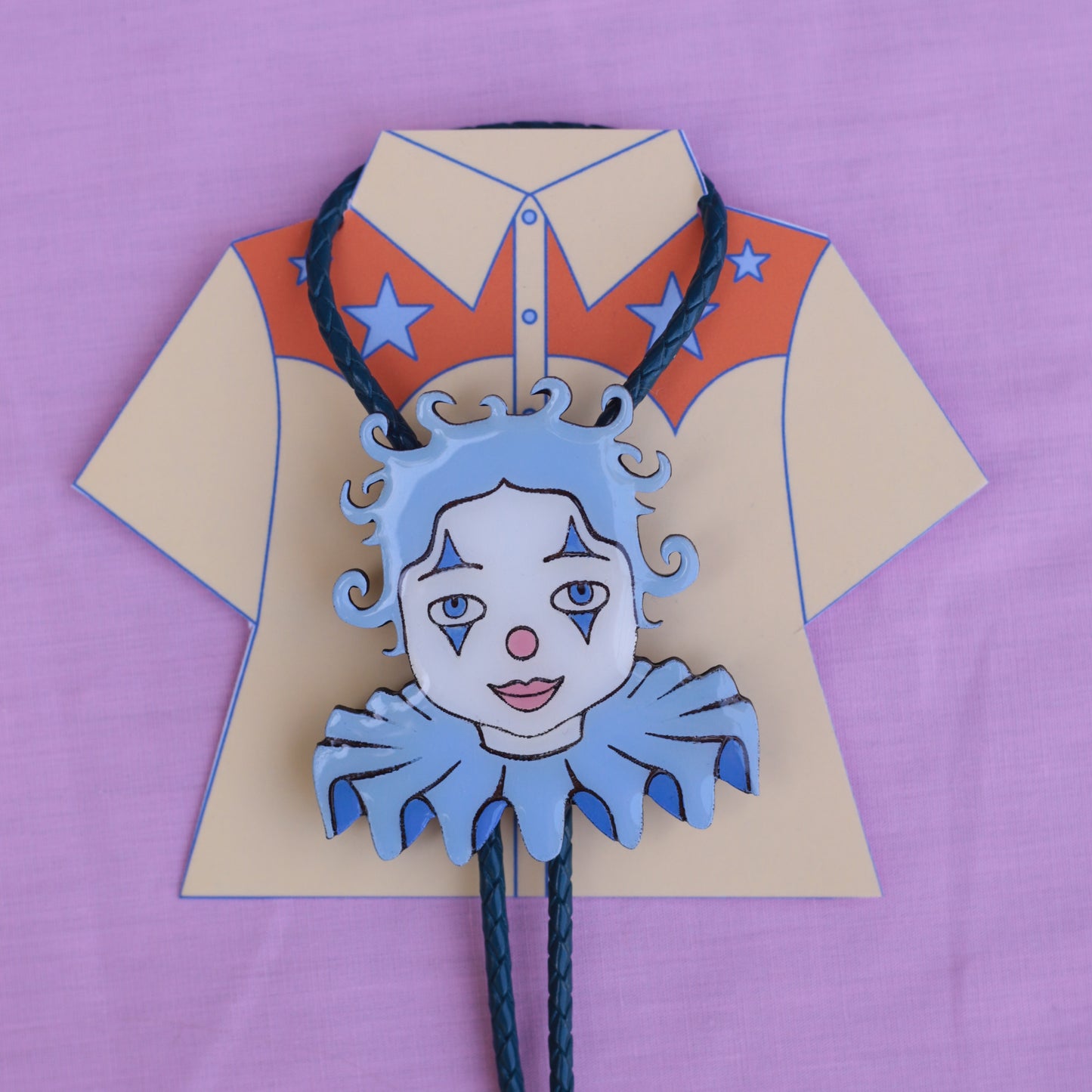 Blue Clown Bolo Tie