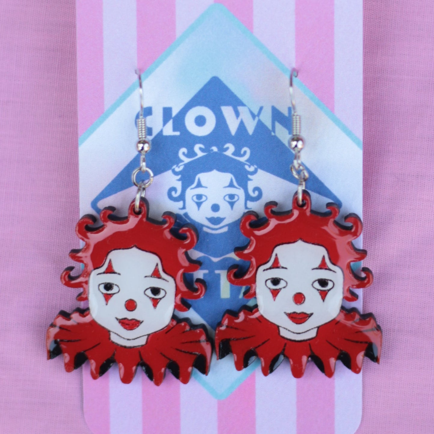 Red Clown Earrings