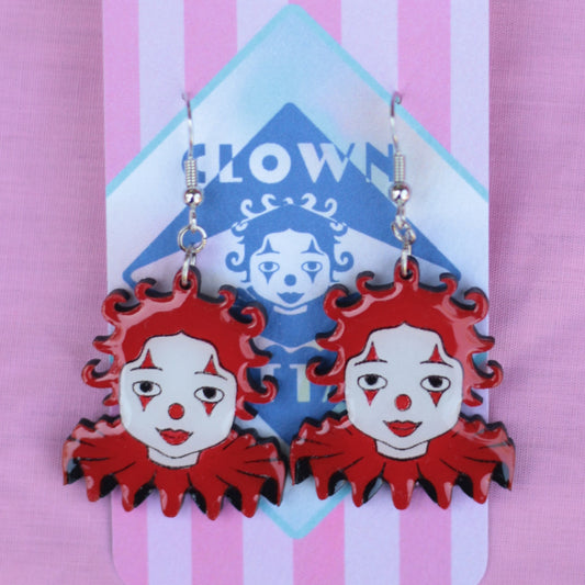 Red Clown Earrings