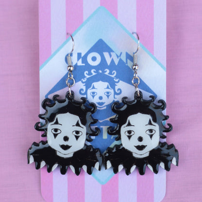 Black and White Clown Earrings