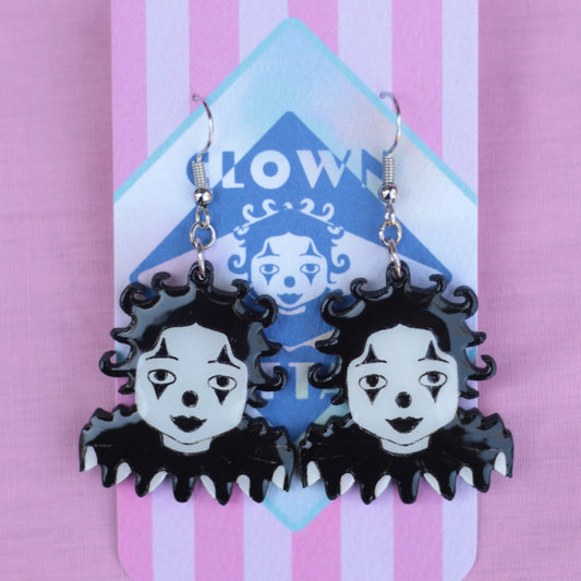 Black and White Clown Earrings