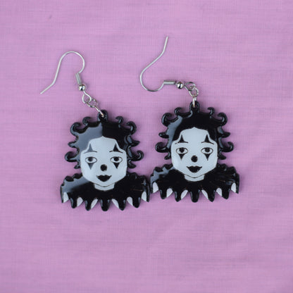 Black and White Clown Earrings