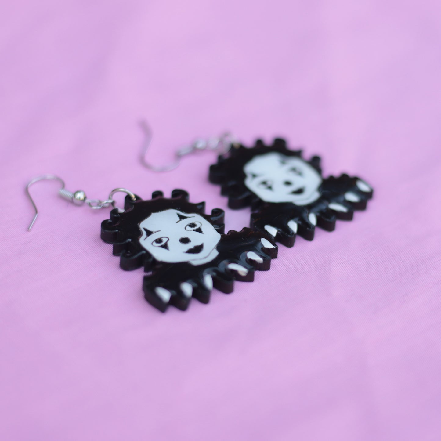 Black and White Clown Earrings