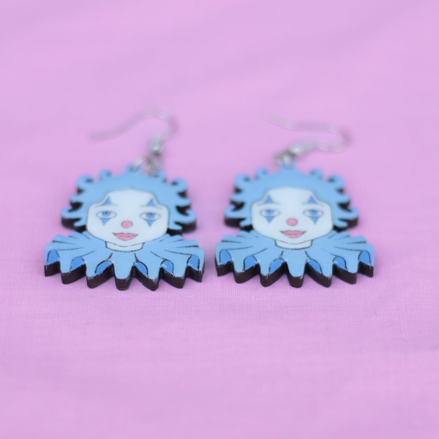 Blue Clown Earrings