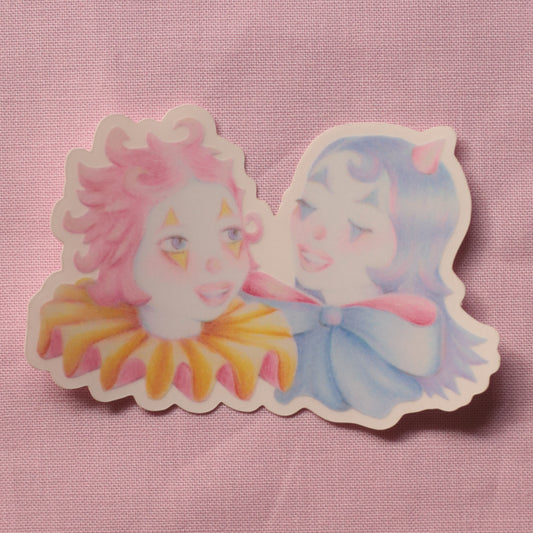 Laughing Clown Friends Sticker