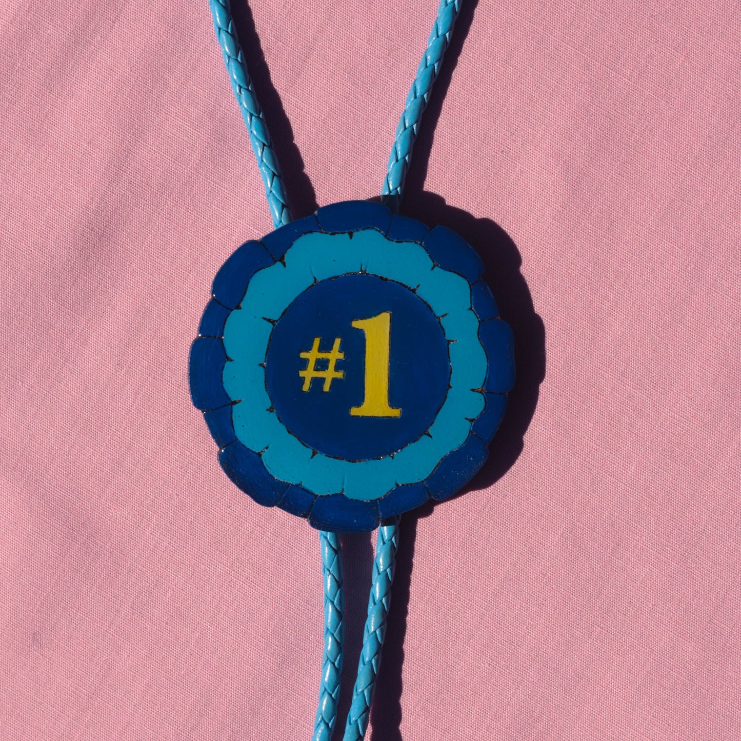Dark Blue Prize Ribbon Bolo Tie