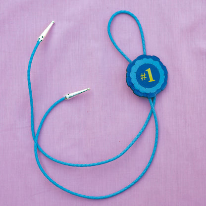 Dark Blue Prize Ribbon Bolo Tie